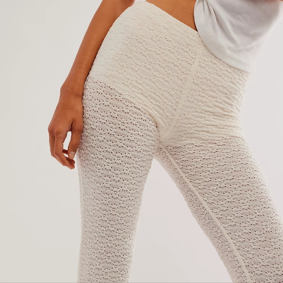 NWT Free People FP One Off White Ona Lace Flare Pants - Picture 3 of 4